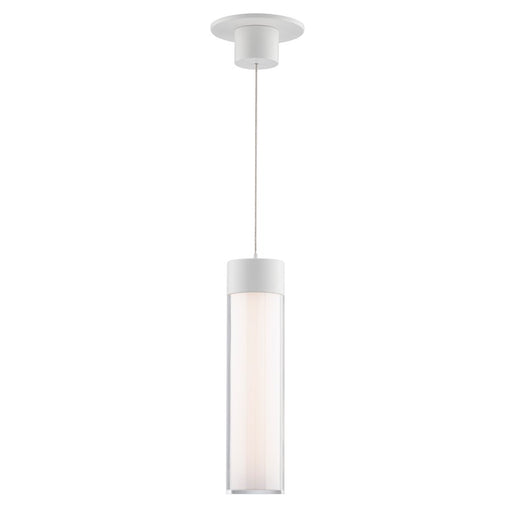 WAC Twist-N-Lite 1Lt LED Cylinder Pendant, White/Clear/White - PD-240212-CS-WT