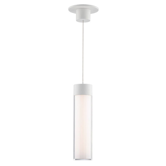 WAC Twist-N-Lite 1Lt LED Cylinder Pendant, White/Clear/White - PD-240212-CS-WT