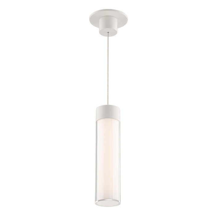 WAC Twist-N-Lite 1Lt LED Cylinder Pendant, White/Clear/White