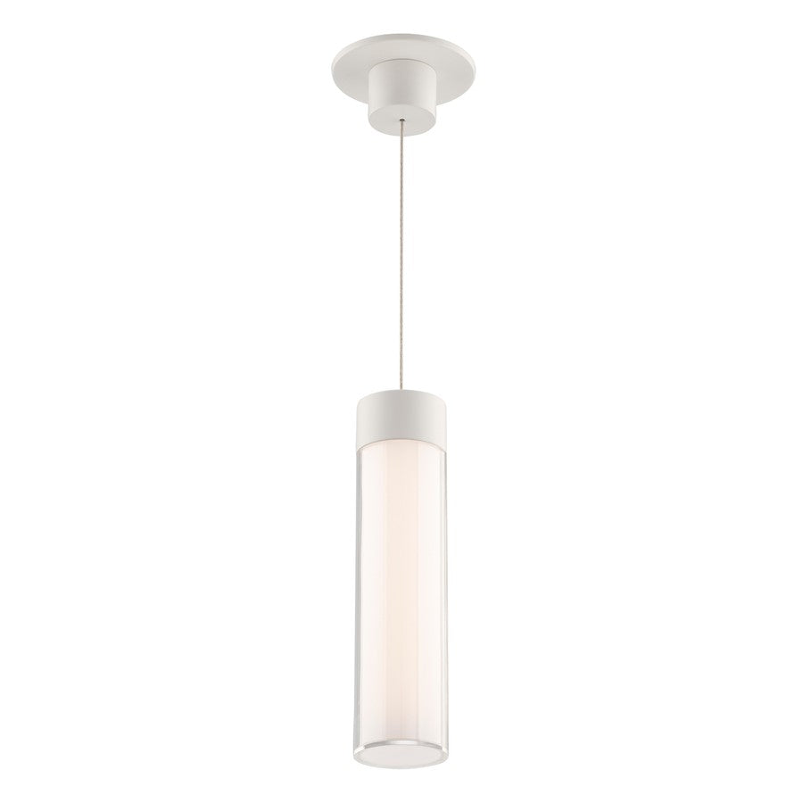 WAC Twist-N-Lite 1Lt LED Cylinder Pendant, White/Clear/White