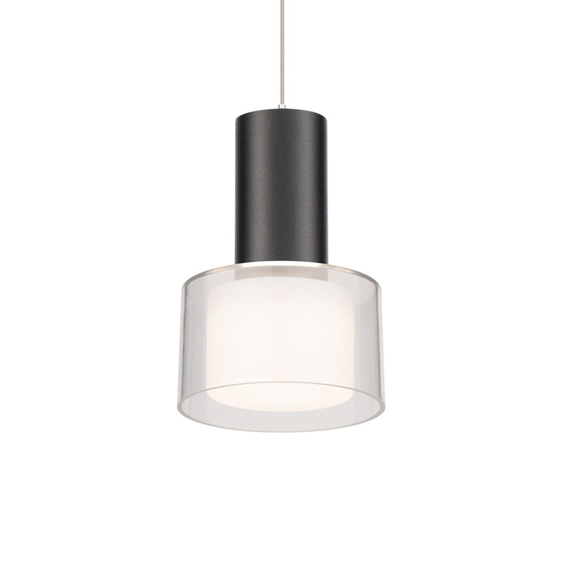 WAC Twist-N-Lite 1Lt LED Torch Pendant, Black/Clear/White - PD-250905-CS-BK