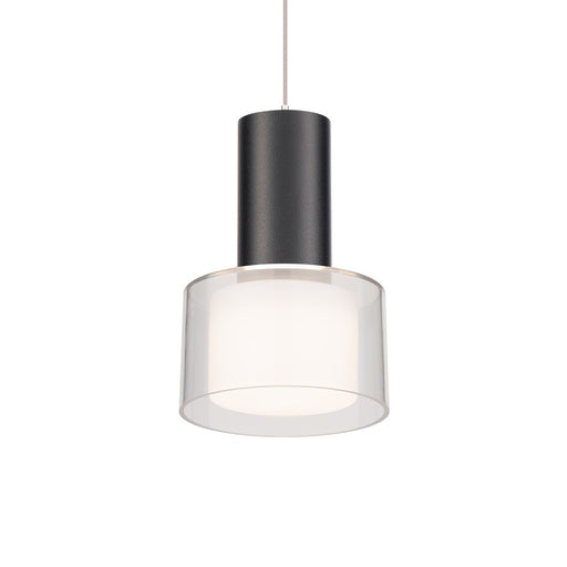 WAC Twist-N-Lite 1Lt LED Torch Pendant, Black/Clear/White - PD-250905-CS-BK