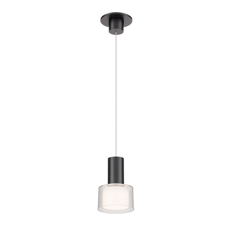 WAC Twist-N-Lite 1Lt LED Torch Pendant, Black/Clear/White
