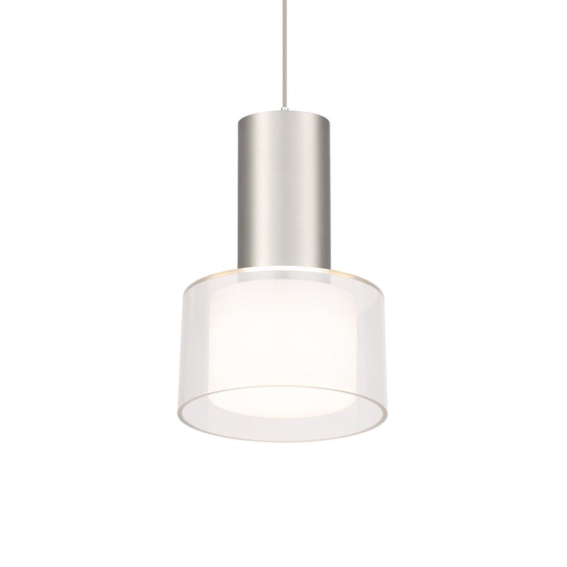 WAC Twist-N-Lite 1Lt LED Torch Pendant, Nickel/Clear/White - PD-250905-CS-BN