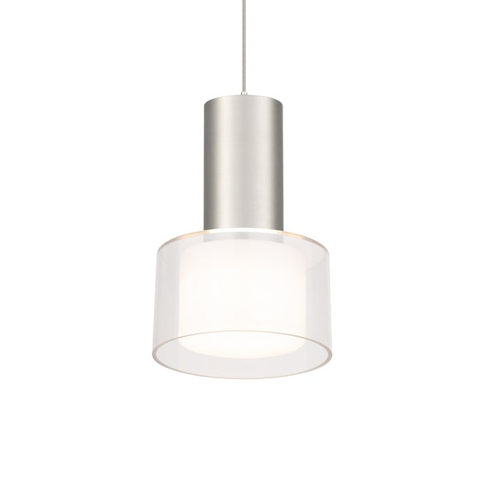 WAC Twist-N-Lite 1Lt LED Torch Pendant, Nickel/Clear/White - PD-250905-CS-BN