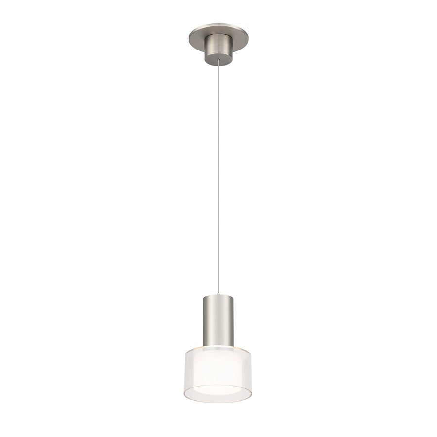WAC Twist-N-Lite 1Lt LED Torch Pendant, Nickel/Clear/White