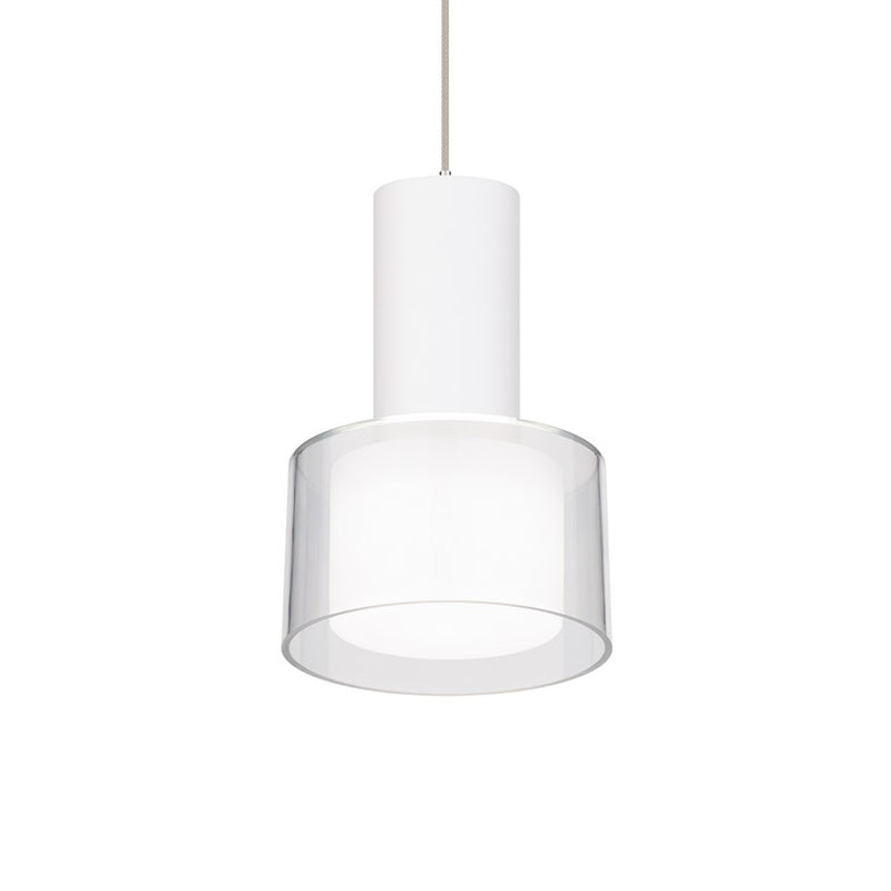 WAC Twist-N-Lite 1Lt LED Torch Pendant, White/Clear/White - PD-250905-CS-WT