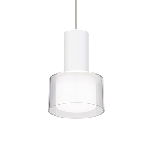 WAC Twist-N-Lite 1Lt LED Torch Pendant, White/Clear/White - PD-250905-CS-WT