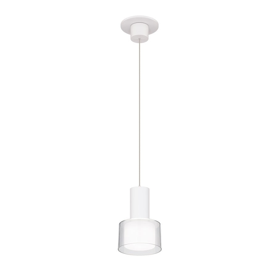 WAC Twist-N-Lite 1Lt LED Torch Pendant, White/Clear/White