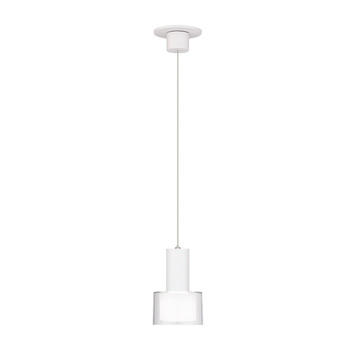 WAC Twist-N-Lite 1Lt LED Torch Pendant, White/Clear/White