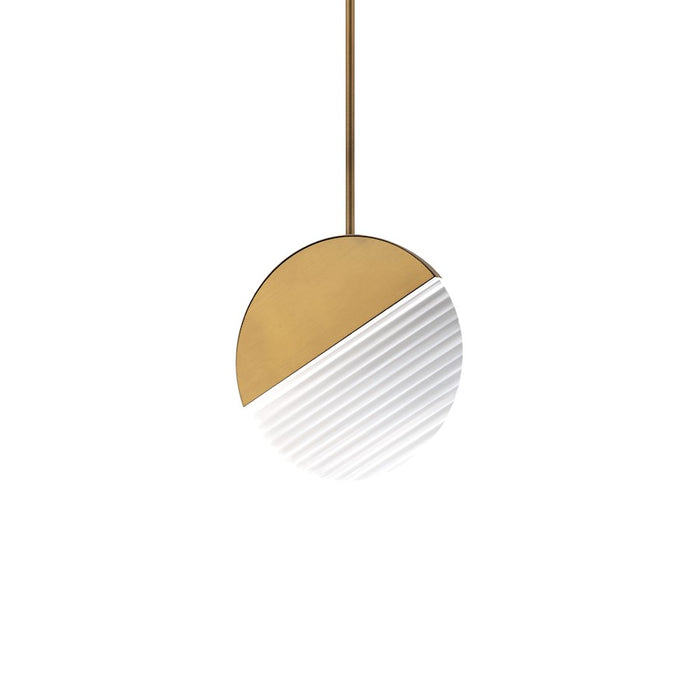 dweLED Crescent 10" LED Pendant 2700K, Aged Brass