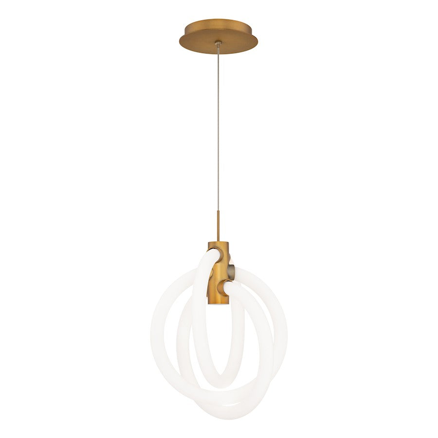 dweLED Knot 10" LED Pendant 2700K, Aged Brass - PD-27413-27-AB