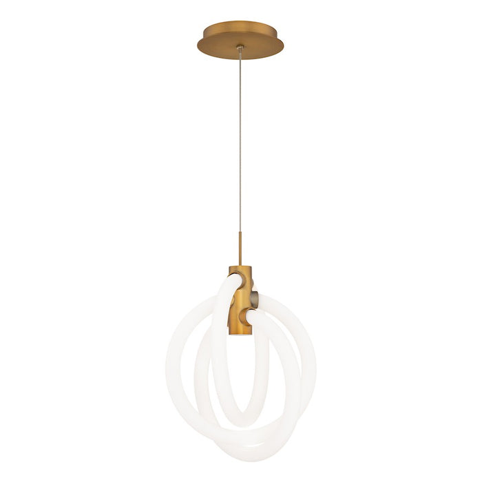 dweLED Knot 10" LED Pendant 3000K, Aged Brass - PD-27413-30-AB