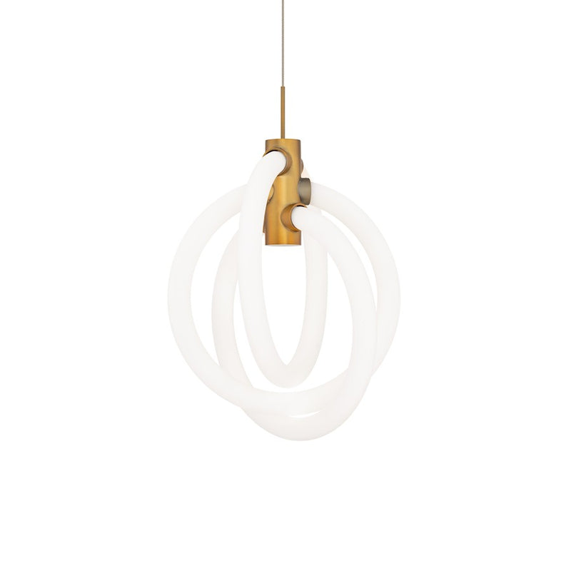 dweLED Knot 10" LED Pendant 3000K, Aged Brass