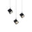 dweLED Ice Cube 3Lt Linear Multi LED Pendant 27-30-35-40K, Black