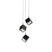 dweLED Ice Cube 3Lt Round Multi LED Pendant 27-30-35-40K, Black - PD-29303R-BK