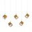 dweLED Ice Cube 5Lt Linear Multi LED Pendant 27-30-35-40K, Brass - PD-29305L-AB