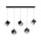 dweLED Ice Cube 5Lt Linear Multi LED Pendant 27-30-35-40K, Black