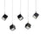 dweLED Ice Cube 5Lt Linear Multi LED Pendant 27-30-35-40K, Black