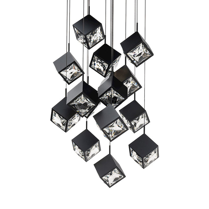 dweLED Ice Cube 15Lt Round Multi LED Pendant 27-30-35-40K, Black