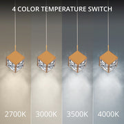 dweLED Ice Cube 23Lt Linear Multi LED Pendant 27-30-35-40K, Brass - PD-29323L-AB