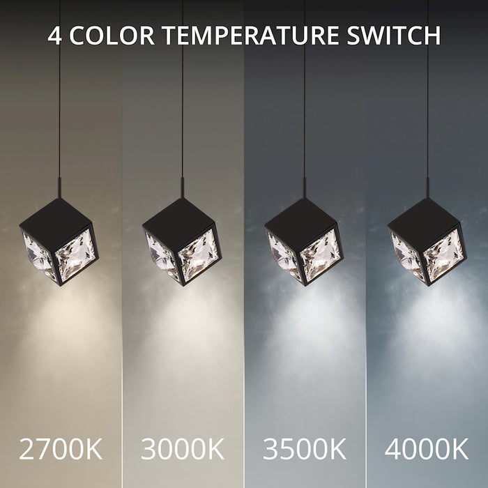 dweLED Ice Cube 23Lt Linear Multi LED Pendant 27-30-35-40K, Black - PD-29323L-BK