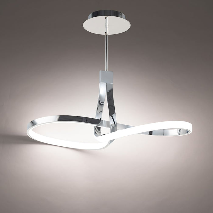 dweLED Mobius 33" LED Linear Pendant 3000K, Chrome