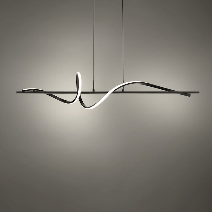 dweLED Corkscrew 44" LED Linear Pendant 2700K, Black