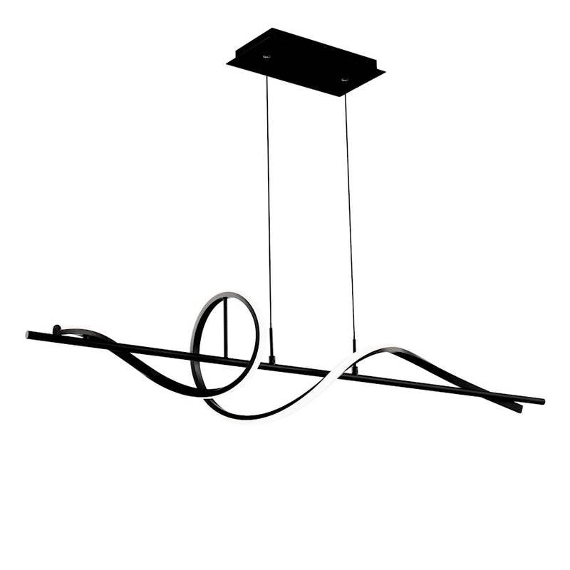 dweLED Corkscrew 44" LED Linear Pendant 3000K, Black