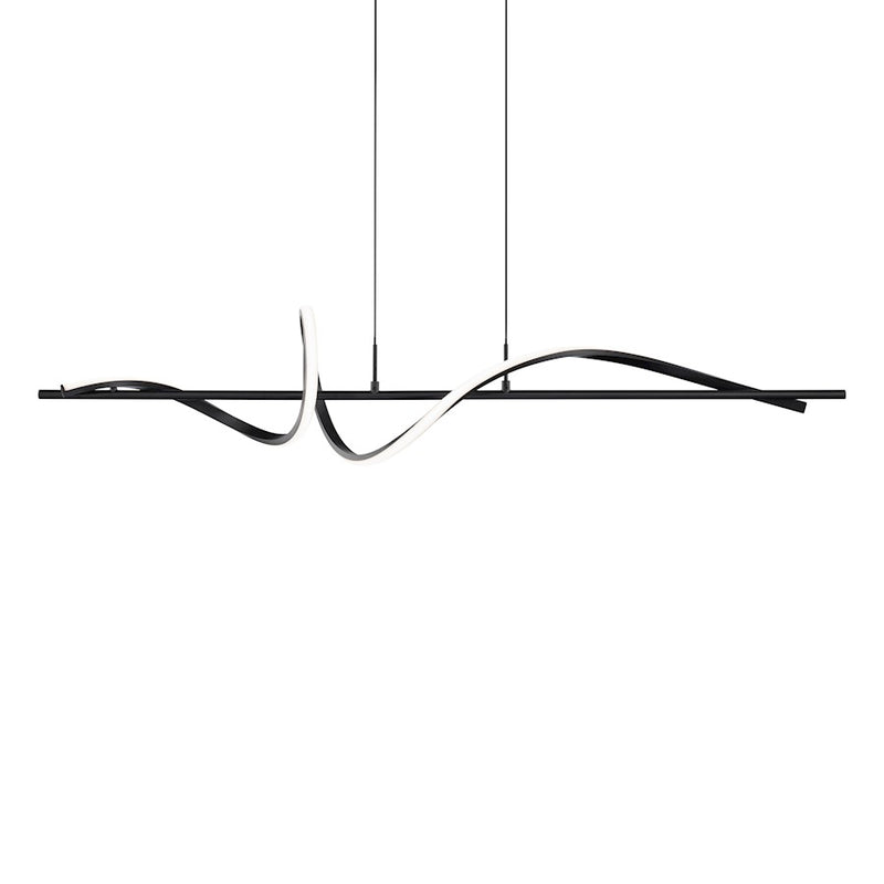 dweLED Corkscrew 44" LED Linear Pendant 3500K, Black