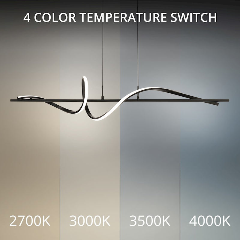 dweLED Corkscrew 44" LED Linear Pendant 3500K, Black