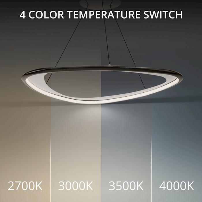 dweLED Oyster 33" LED Pendant 3000K, Black Chrome