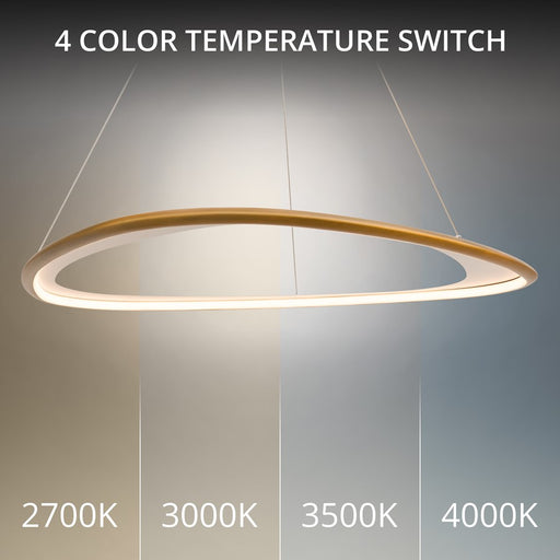 dweLED Oyster 1Lt 42" Pendant/2700K, Brass/White Opaque