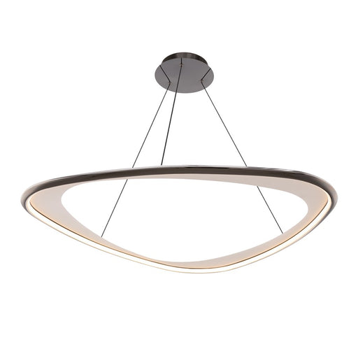 dweLED Oyster 1Lt 42" Pendant/2700K, Black Chrome/White Opaque - PD-41442-27-BC