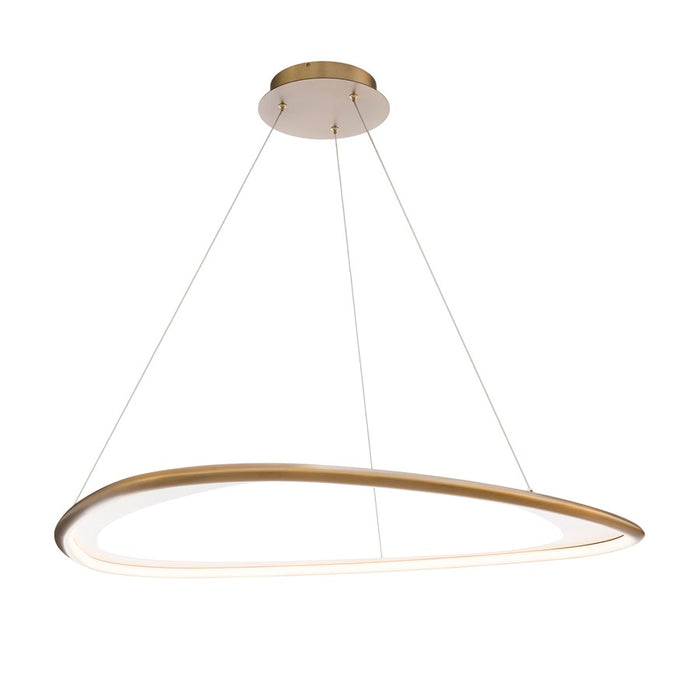 dweLED Oyster 1Lt 42" Pendant/3000K, Brass/White Opaque - PD-41442-30-AB
