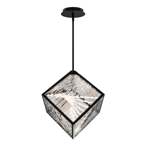 dweLED Dyce 1 Light Pendant, Black/Ripple Clear - PD-43517-BK