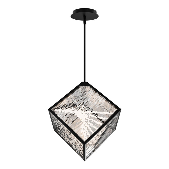 dweLED Dyce 1 Light Pendant, Black/Ripple Clear - PD-43517-BK