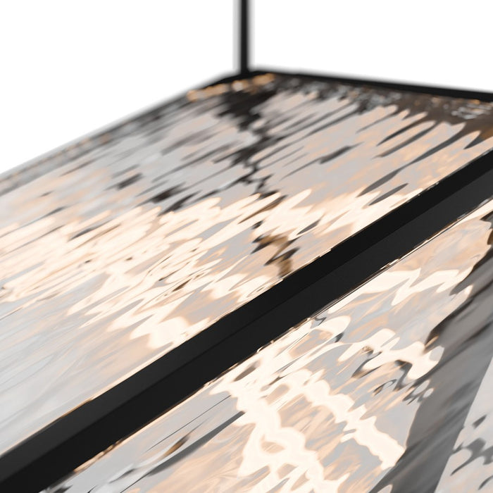 dweLED Dyce 1 Light Pendant, Black/Ripple Clear