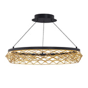 dweLED Lacey 27" LED Pendant 3000K, Black/Gold - PD-45427-BK-GO