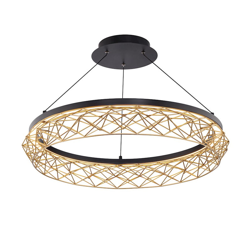 dweLED Lacey 27" LED Pendant 3000K, Black/Gold