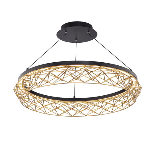 dweLED Lacey 27" LED Pendant 3000K, Black/Gold