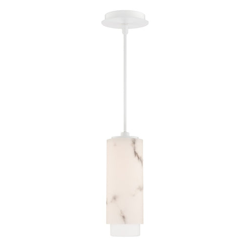 dweLED Aragon 1Lt 5" Mini-Pendant/2700K, White/Alabaster/Frost - PD-49512-27-WT