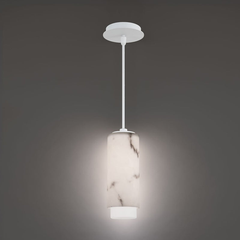 dweLED Aragon 1Lt 5" Mini-Pendant/3000K, White/Alabaster/Frost