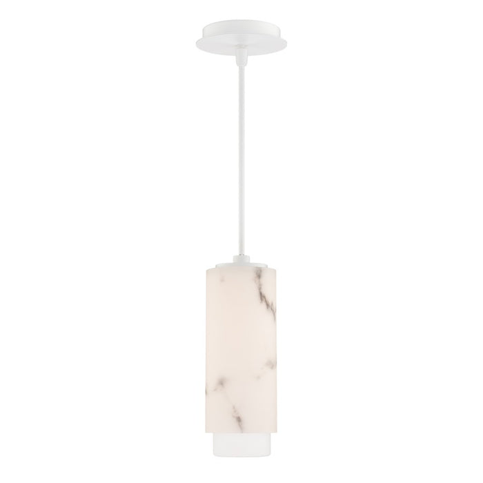 dweLED Aragon 1Lt 5" Mini-Pendant/4000K, White/Alabaster/Frost - PD-49512-40-WT
