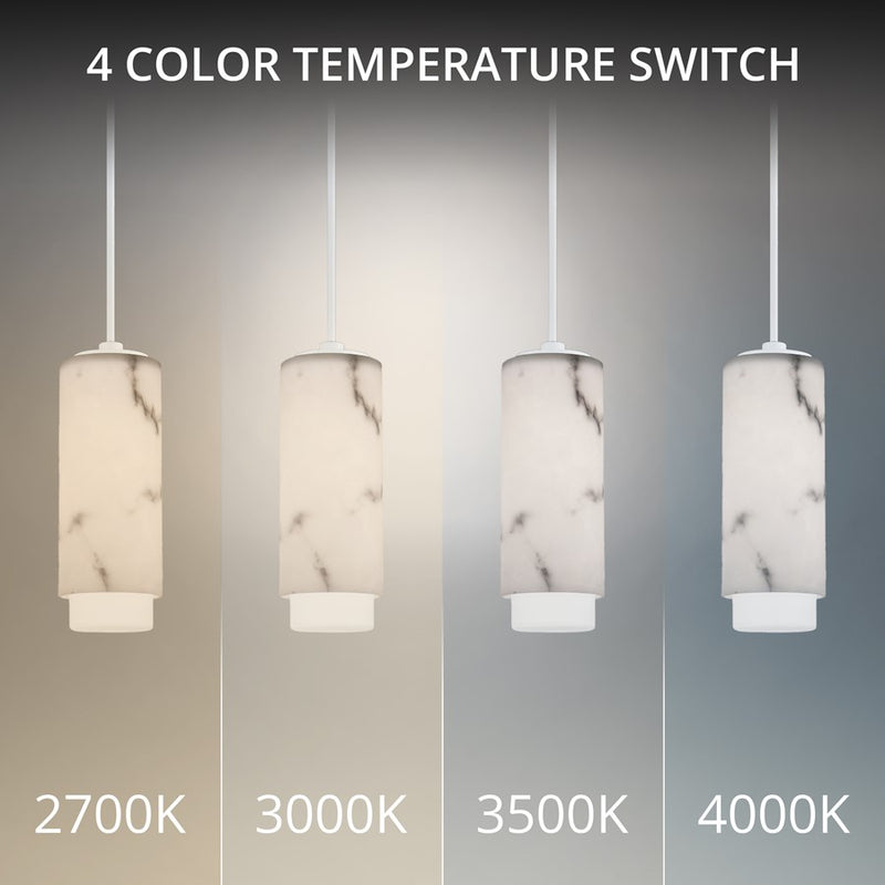 dweLED Aragon 1Lt 5" Mini-Pendant/4000K, White/Alabaster/Frost