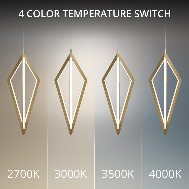 dweLED Tribeca 3 Light 8" Mini-Pendant/2700K, Aged Brass