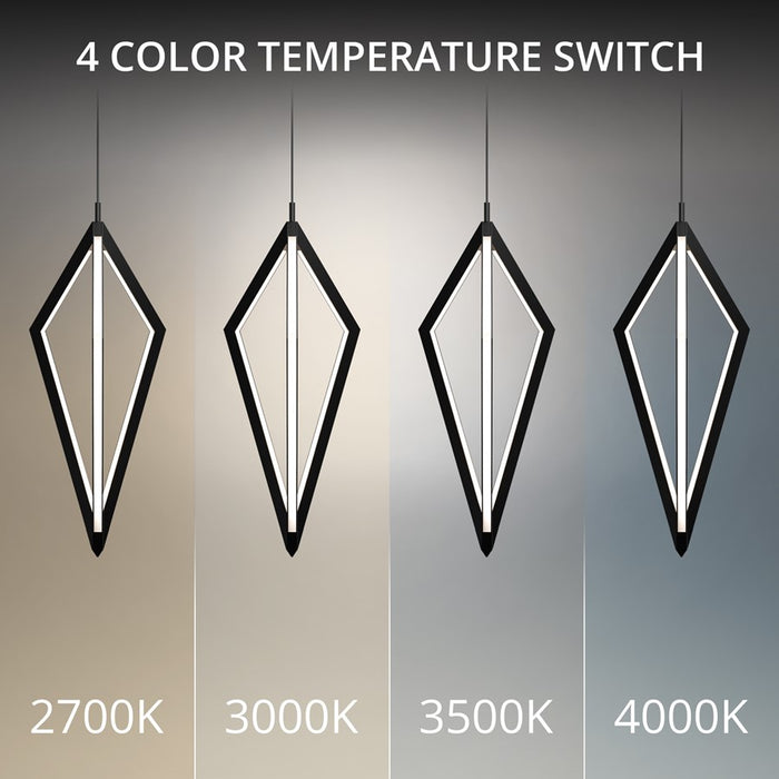 dweLED Tribeca 3 Light 8" Mini-Pendant/3500K, Black