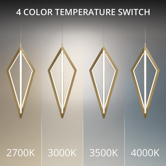 dweLED Tribeca 3 Light 8" Mini-Pendant/4000K, Aged Brass