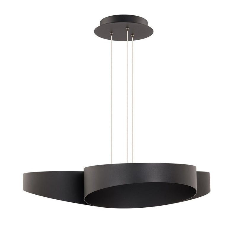 dweLED Triolet 3 Light 36" Pendant/3000K, Black