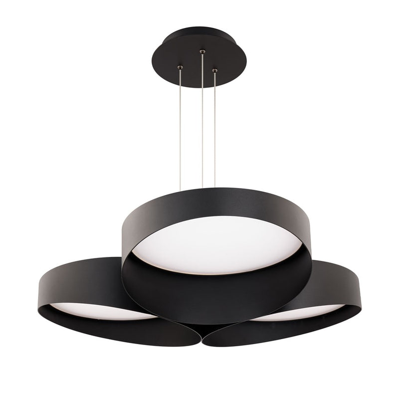 dweLED Triolet 3 Light 36" Pendant/4000K, Black/ - PD-54536-40-BK